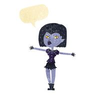 cartoon vampire girl with speech bubble N26