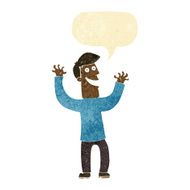 cartoon excited man with speech bubble N9