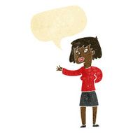 cartoon woman explaining with speech bubble N6
