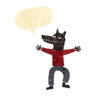 cartoon wolf man with speech bubble N7