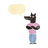 cartoon werewolf with speech bubble N3