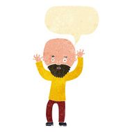 cartoon bearded man panicking with speech bubble N2
