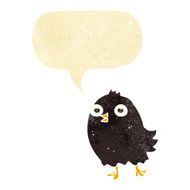 funny cartoon bird with speech bubble N6