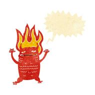 cartoon little monster with speech bubble N3