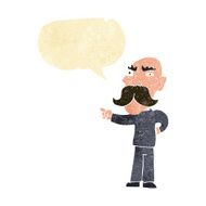 cartoon annoyed old man pointing with speech bubble N2