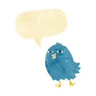 funny cartoon bird with speech bubble N7