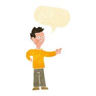 cartoon shocked boy pointing with speech bubble N2