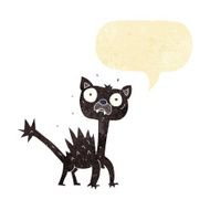 cartoon scared cat with speech bubble N2