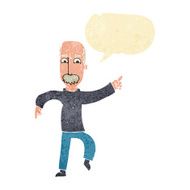 cartoon angry old man with speech bubble N14