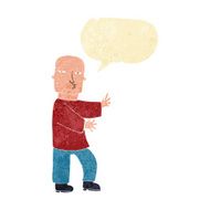 cartoon tough man with speech bubble N4