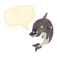 cartoon shark with speech bubble N8