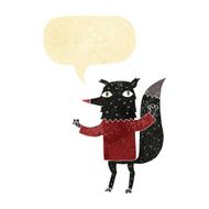 cartoon wolf with speech bubble N4