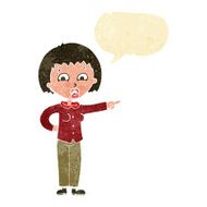 cartoon pointing woman with speech bubble N6