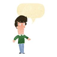 cartoon startled man with speech bubble N6