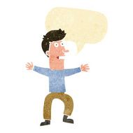 cartoon startled man with speech bubble N7