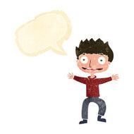 cartoon grinning boy with speech bubble N2