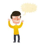 cartoon excited man with speech bubble N10