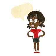 cartoon woman with hands on hips speech bubble N22