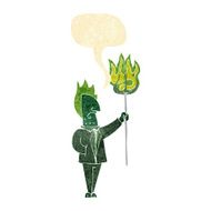 cartoon devil with pitchfork speech bubble N4