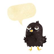 cartoon bored bird with speech bubble