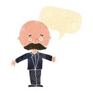 cartoon bald man with open arms speech bubble N2