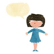 cartoon surprised woman with speech bubble N27