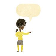 cartoon woman gesturing with speech bubble N3