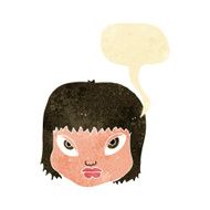cartoon annoyed face with speech bubble N2