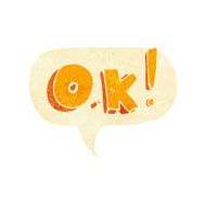 cartoon OK symbol with speech bubble