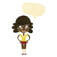 cartoon pretty woman with speech bubble N32