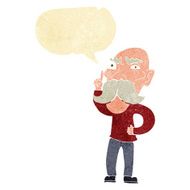 cartoon annoyed old man with speech bubble N9