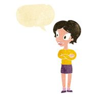 cartoon pretty woman with speech bubble N33