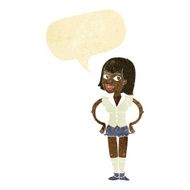 cartoon woman with hands on hips speech bubble N23