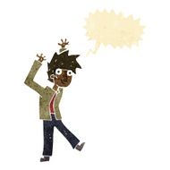 cartoon excited boy with speech bubble N16