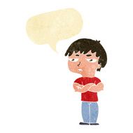 cartoon annoyed boy with speech bubble N7