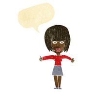 cartoon annoyed woman with speech bubble N22