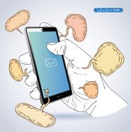 phone Speech Bubble vector illustration