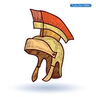 helmet medieval Hand Drawn vector illustration N4