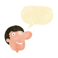 cartoon happy male face with speech bubble N3