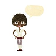 cartoon woman with hands on hips speech bubble N24