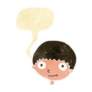 Cartoon happy boy with speech bubble N14