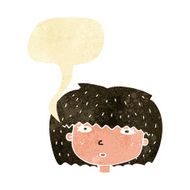 cartoon female face with speech bubble N17