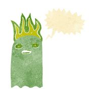 funny cartoon ghost with speech bubble N3