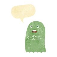 funny cartoon ghost with speech bubble N4