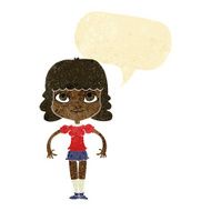 cartoon girl with speech bubble N2