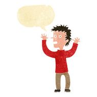 cartoon excited boy with speech bubble N17