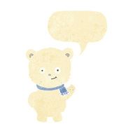 cute cartoon polar bear with speech bubble N2