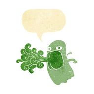 funny cartoon ghost with speech bubble N7