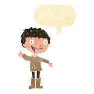 cartoon excited boy with speech bubble N18