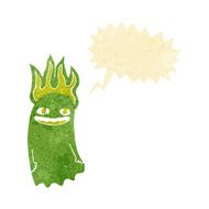 funny cartoon ghost with speech bubble N8